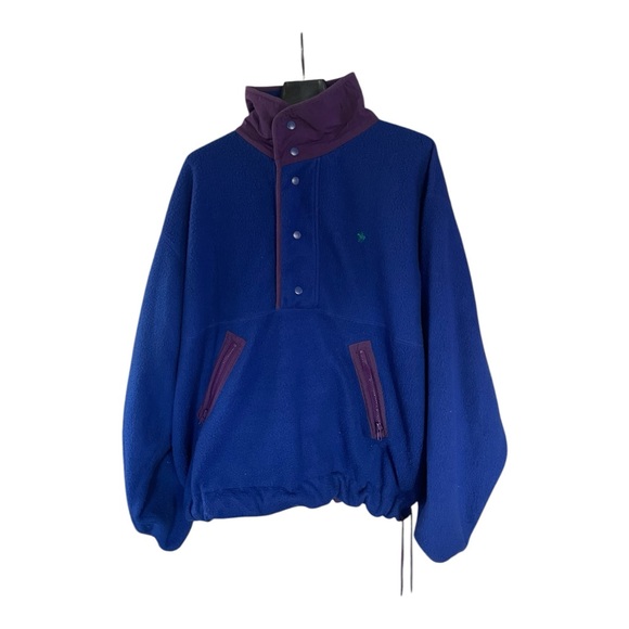 Vtg Knights Of Round Table Fleece Jacket Pullover Snap Blue/Purple 90’s 80s L - Picture 2 of 10